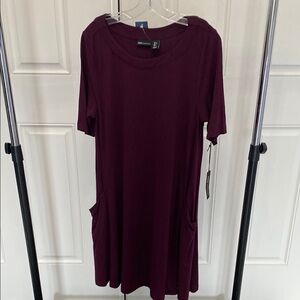 Jones New York burgundy Short Sleeve Casual Dress